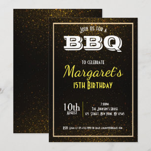 Elegante BBQ verjaardagsfeestje uitnodigen Kaart