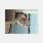 Elegante Beach Cat Fleece Deken (Voorkant (Horizontaal))