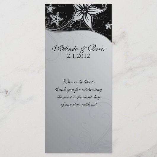 Elegante Beach Destination Wedding Thema Programma Programmakaart (Achterkant)