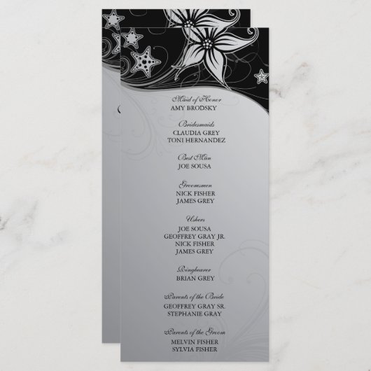 Elegante Beach Destination Wedding Thema Programma Programmakaart (Voorkant / Achterkant)