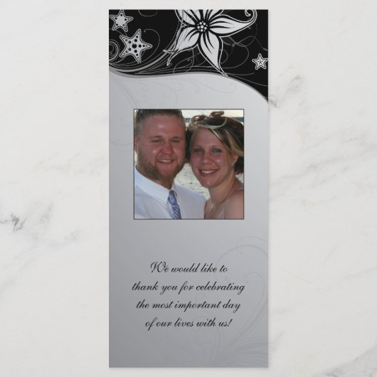 Elegante Beach Destination Wedding Thema Programma Programmakaart (Achterkant)