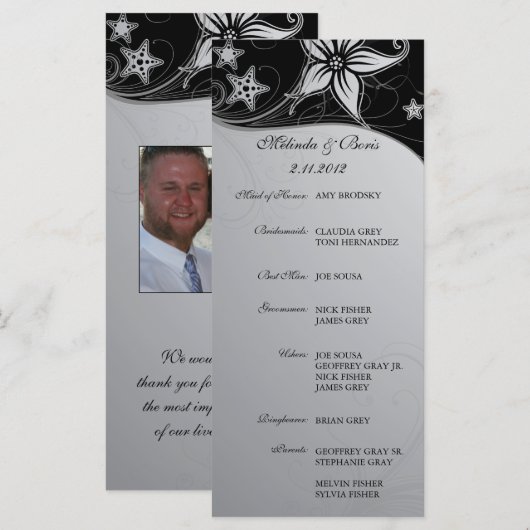 Elegante Beach Destination Wedding Thema Programma Programmakaart (Voorkant / Achterkant)