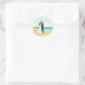 Elegante Beach Kus Sticker (Tas)
