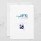 Elegante Beach Message in a Bottle Blauwe Trouwdag Save The Date (Achterkant)