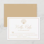 Elegante Beach Scallop Shell Beige Wedding RSVP Kaartje (Voorkant / Achterkant)