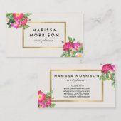 Elegante Beauty Florals  Wit en Faux Gold Visitekaartje (Voorkant / Achterkant)