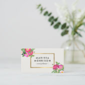 Elegante Beauty Florals  Wit en Faux Gold Visitekaartje (Staand voorkant)
