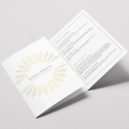 Elegante Beauty Gold Sunburst Brochure Drieluik Kaart