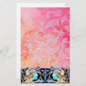 ELEGANTE BEAUTY/LADY MET BLAUW BOW, STROMEN IN PIN BRIEFPAPIER (Voorkant / Achterkant)