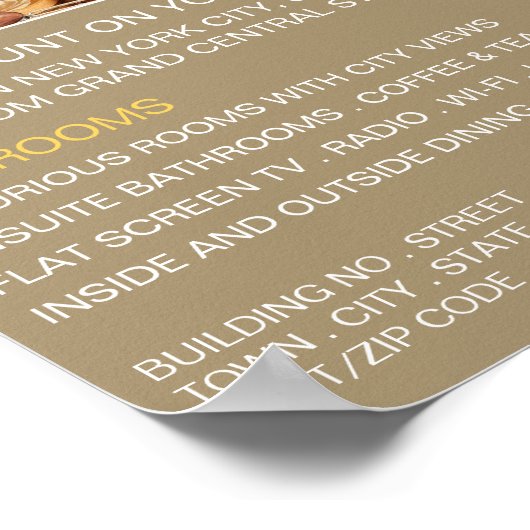 Elegante Bed & Breakfast Accommodatie Adverteren Poster (Hoek)