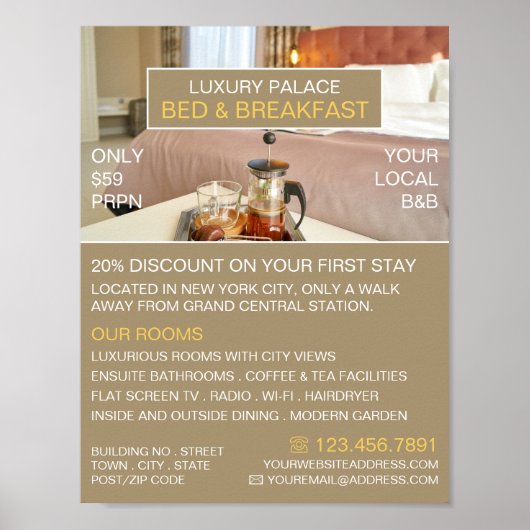 Elegante Bed & Breakfast Accommodatie Adverteren Poster (Voorkant)