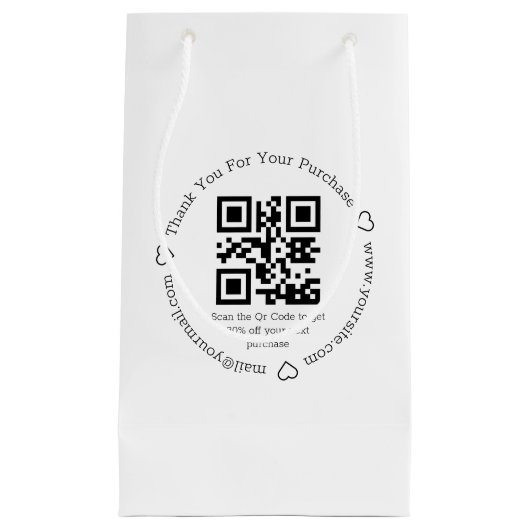 elegante bedank business qr-code  klein cadeauzakje (Voorkant)