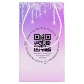 elegante bedank business qr code roze druipend klein cadeauzakje (Achterkant)