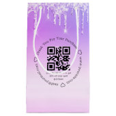 elegante bedank business qr code roze druipend klein cadeauzakje (Voorkant)