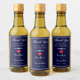 Elegante bedank gunst voeg uw namen toe Cute Mini Wijn Etiket