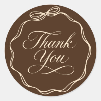 Elegante Bedank Sticker Calligrafie Boog Frame