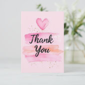 Elegante bedankboodschap met Waterverf hart Kaart (Staand voorkant)