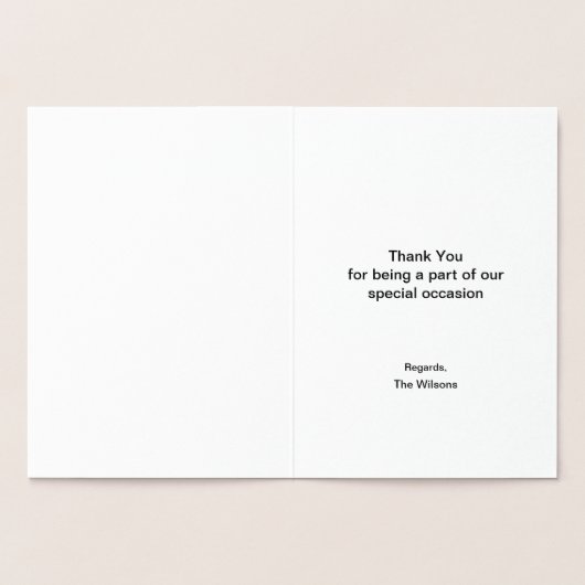 Elegante bedankjes folie kaarten (Binnen)