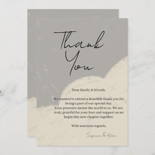Elegante bedankkaart (Voorkant / Achterkant)