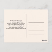 Elegante bedankkaart briefkaart (Achterkant)