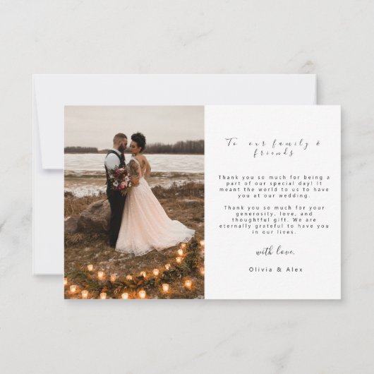 Elegante bedankkaart kaart (Achterkant)