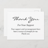 Elegante bedankkaart voor ondersteuning briefkaart (Voorkant / Achterkant)