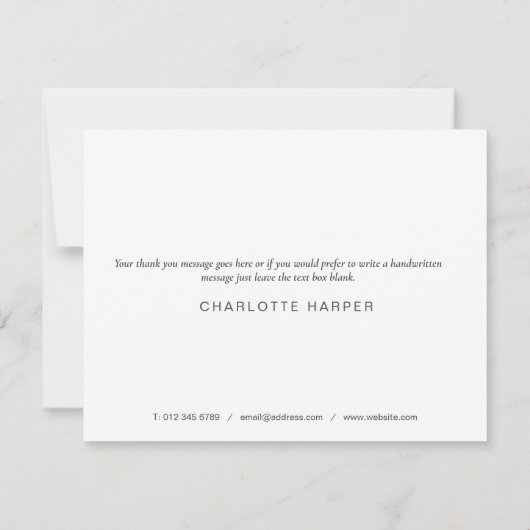 Elegante Bedankkaart voor Zakelijk Voorjaar met Bl (Achterkant)