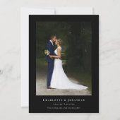 Elegante Bedankt bruiloft 2 foto zwart en wit (Voorkant)