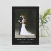 Elegante Bedankt bruiloft 2 foto zwart en wit (Staand voorkant)