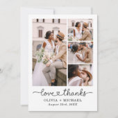 Elegante Bedankt Script Vijf foto collage bruiloft (Voorkant)