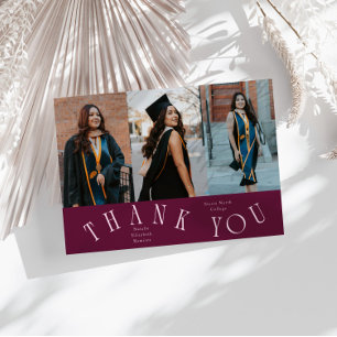 Elegante Bedankt Typografie Grad Foto Cranberry Aankondiging