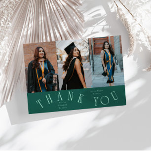 Elegante Bedankt Typografie Grad Foto Groen Aankondiging