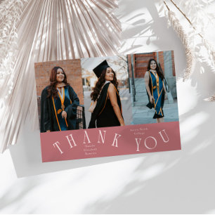 Elegante Bedankt Typografie Grad Foto Roze Aankondiging