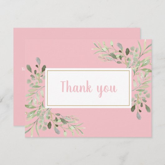 Elegante Bedankt Zakelijke Lentebladerenkaart (Voorkant / Achterkant)