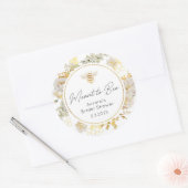 Elegante bedoeld om bruidsfeest te zijn ronde sticker (Envelop)