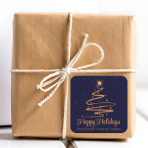 Elegante bedrijf fijne feestdagen Navy Blue Goud