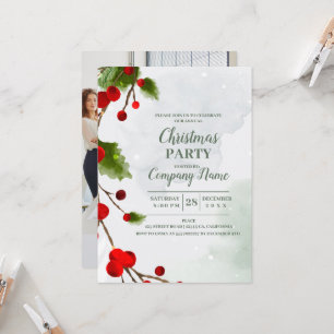 Elegante bedrijfs cocktail kerstfeest  kaart