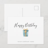 Elegante Bedrijfs Waterverf Cadeau Verjaardag   Briefkaart (Voorkant / Achterkant)