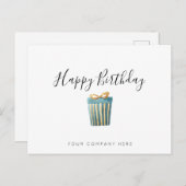 Elegante Bedrijfs Waterverf Cadeau Verjaardag   Briefkaart (Voorkant / Achterkant)