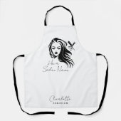 Elegante bedrijfsnaam Hair Stylist Salon Schort (Voorkant)