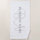 Elegante Bedrijfsnaam Monogram of Achternaam Strandlaken (Voorkant)
