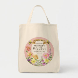 Elegante Bee en Wildflower Baby shower Favorieten Tote Bag