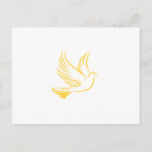 Elegante begrafenis bedankkaart - Gold Dove Briefkaart (Voorkant)