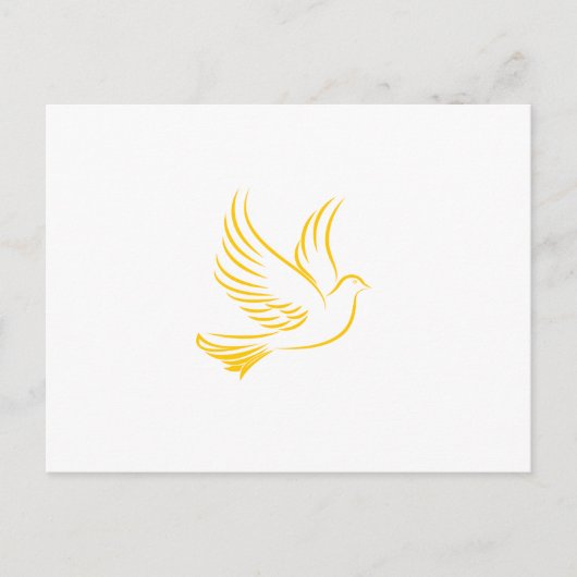 Elegante begrafenis bedankkaart - Gold Dove Briefkaart (Voorkant)