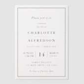 Elegante begrafenis | Chic Memorial Service Vellum Uitnodigingen (Voorkant)