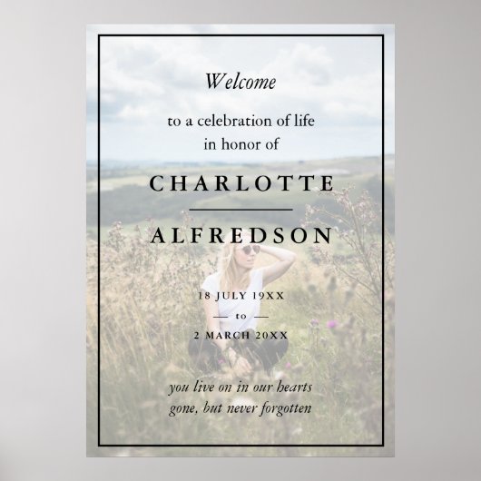 Elegante begrafenis | Chique herdenkingsdienst fot Poster (Voorkant)