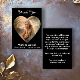 Elegante begrafenis hart foto dank je kaart