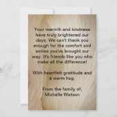 Elegante begrafenis hart foto goud dank u bedankkaart (Achterkant)