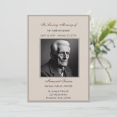 Elegante begrafenis/herdenkingsceremonie kaart (Staand voorkant)