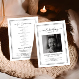 Elegante begrafenis orde van dienst programmakaart